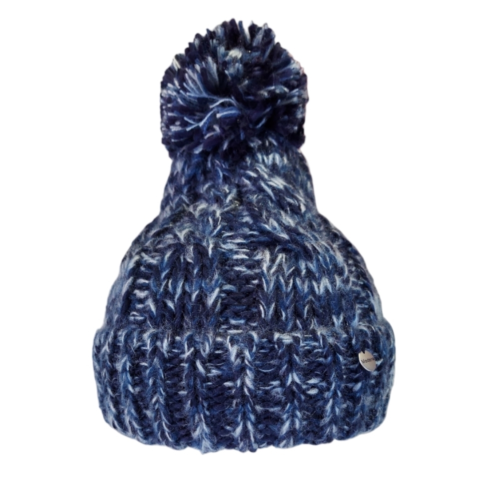 Beanie Hat Womens Denim Braided Cable Knit Hat Warm Pompom New Winter Hat - Picture 4 of 10